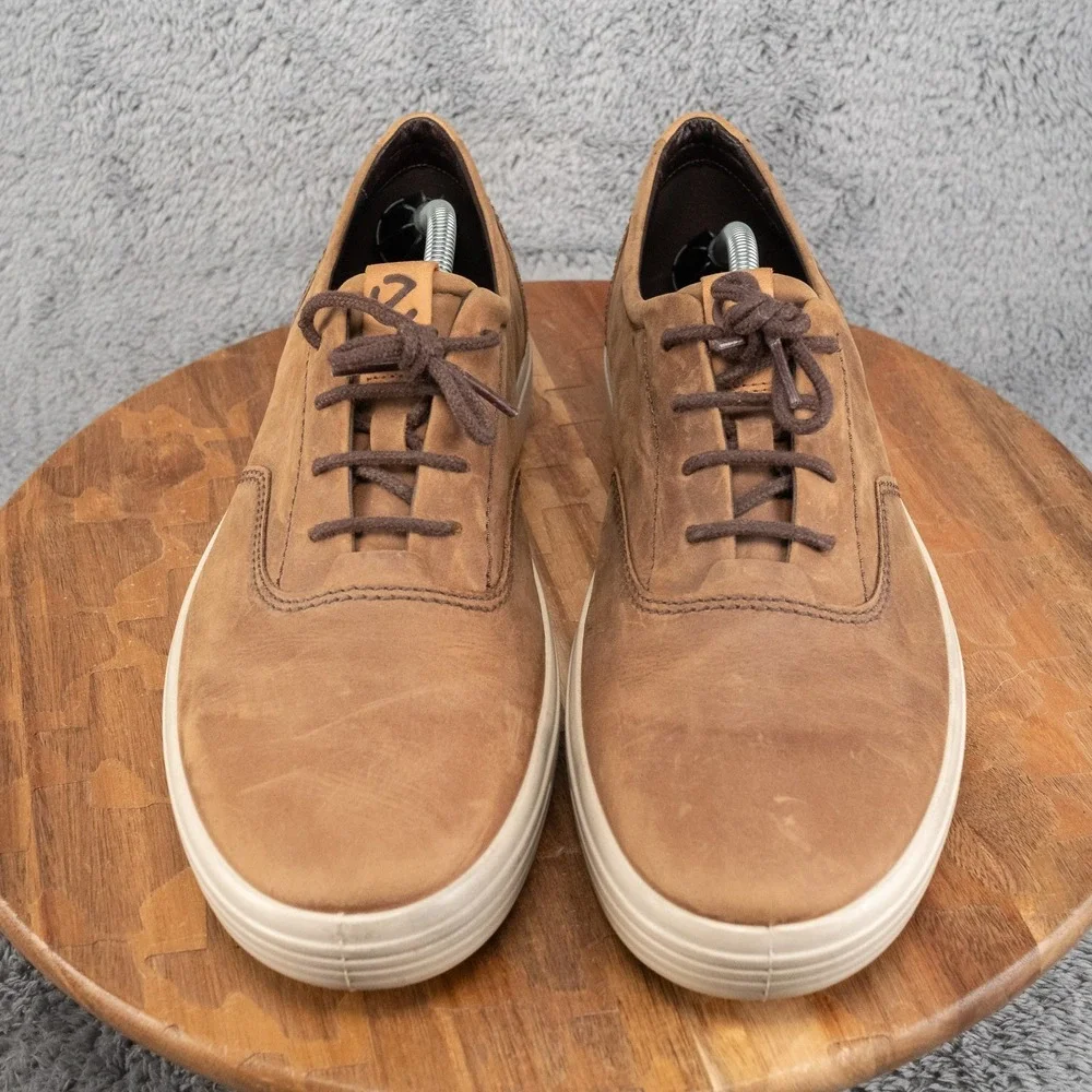 Ecco Mens Bubble Soles Shoes Brown Leather Size EU 46 US 12 Danish Design